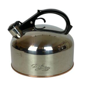Revere Ware Copper Clad Stainless Steel Whistling Tea Kettle 2 Qt Vintage 1997